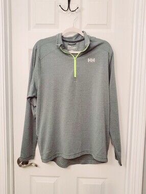 Helly Hansen Men’s Green Quarter-Zip Performance Pullover X-Cool Large